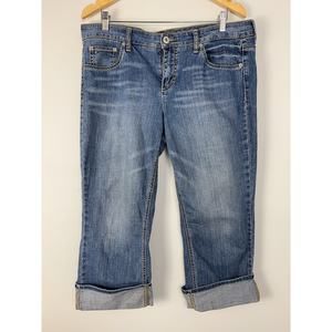 Tommy Hilfiger Denim Capris Womens 14 Mid Rise Rolled Cuff Straight Y2K Preppy